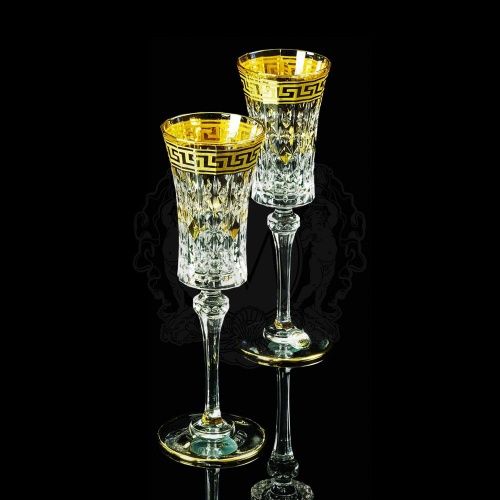 IMPERIA Бокал для шампанского, набор 2 шт, хрусталь/декор золото 24К фото 2