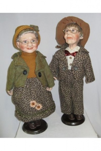 Кукла фарфоровая Старички 60 см (набор 2 шт)