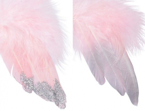 Украшение "Ангельские крылышки", перо, нежно-розовые, 14x16 см, Kaemingk фото 2