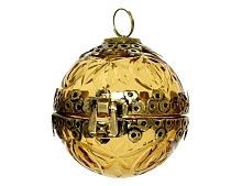 Ёлочный шар - шкатулка КОРОЛЕВСКИЕ ТАЙНЫ, стекло, золотой, 9 см, подвеска, Kaemingk