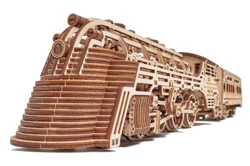 Механическая деревянная сборная модель Wood Trick Поезд Атлантический экспресс фото 10
