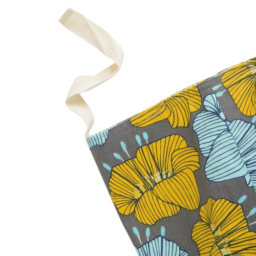 Пляжная сумка из хлопка серого цвета с принтом Цветы из коллекции prairie фото 4