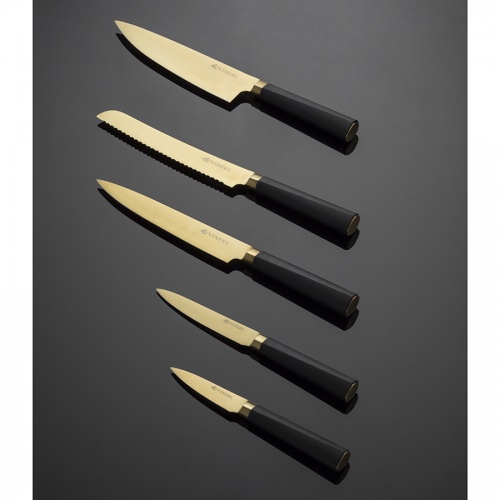 Набор из 5 ножей и подставки Titan Gold фото 8