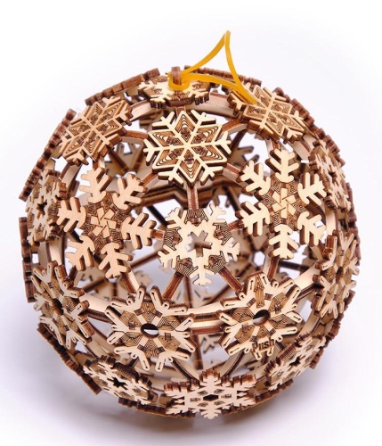 Новогоднее украшение, елочный шар, деревянный конструктор Wood Trick Рождественский Шар фото 9