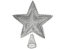 Ёлочная верхушка ЗВЕЗДА 'ДАРБИ', металл, серебряный, 26 см, Due Esse Christmas
