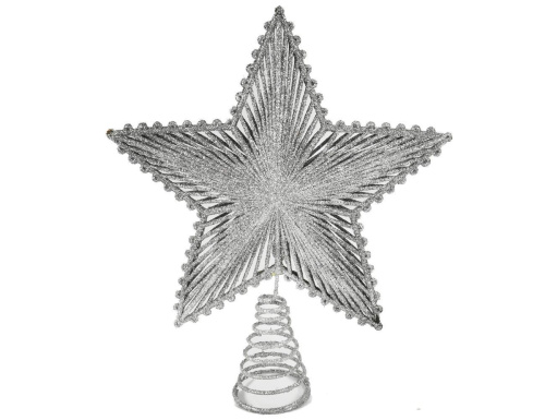 Ёлочная верхушка ЗВЕЗДА 'ДАРБИ', металл, серебряный, 26 см, Due Esse Christmas