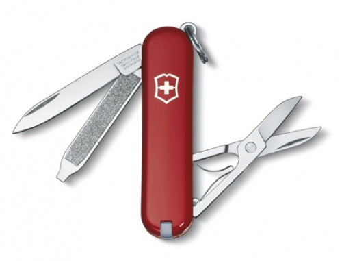 Нож-брелок Victorinox Classic, 58 мм, 7 функций, красный фото 2