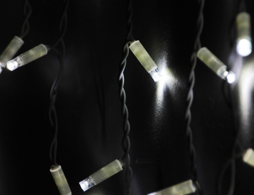 Светодиодная гирлянда Бахрома Super Rubber 4*0.8 м, 208 холодных белых LED ламп, черный каучук, соединяемая, IP44, SNOWHOUSE фото 4
