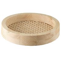 Поднос из дерева и ротанга круглый woodnes