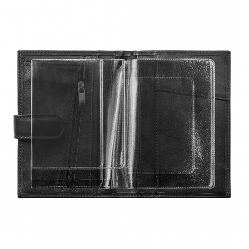 Бумажник водителя, черный, "Герб РФ", в деревянной шкатулке с гравировкой фото 5