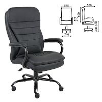 Кресло руководителя Brabix Premium Heavy Duty HD-001 до 200 кг, экокожа, черное 531015