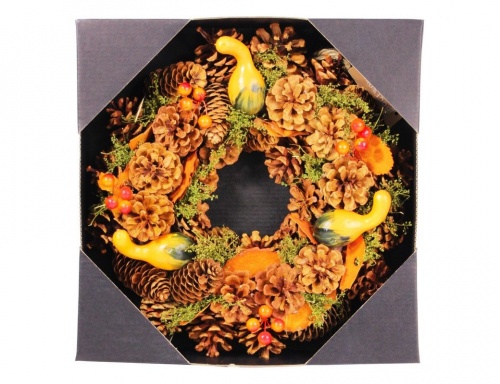Новогодний венок из шишек и ягод "Осенняя радость", 30 см, Hogewoning фото 2