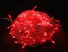Светодиодная гирлянда 24V Premium Led 200 красных LED ламп 20 м, прозрачный СИЛИКОН, соединяемая, контроллер, IP54, BEAUTY LED