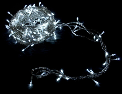 Светодиодная гирлянда 24V Premium Led 200 холодных белых LED ламп 20 м, прозрачный СИЛИКОН, соединяемая, контроллер, IP54, BEAUTY LED фото 4