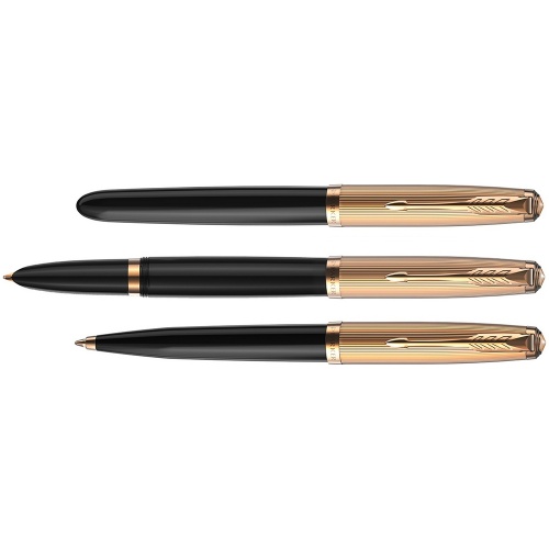 Parker 51 Premium - Black GT, шариковая ручка, M фото 4