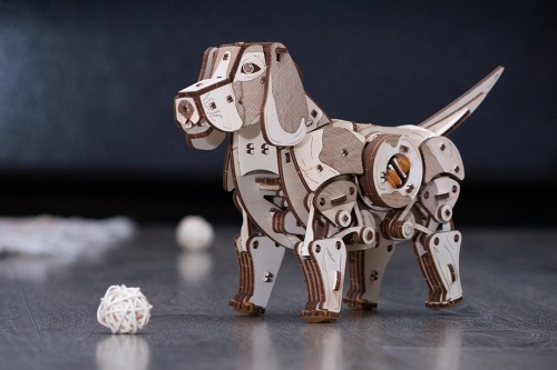 Конструктор деревянный 3D EWA Механический щенок Puppy фото 9