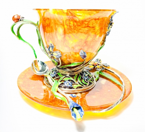 Чайная чашка  из янтаря "Ирис", 4402/L фото 8