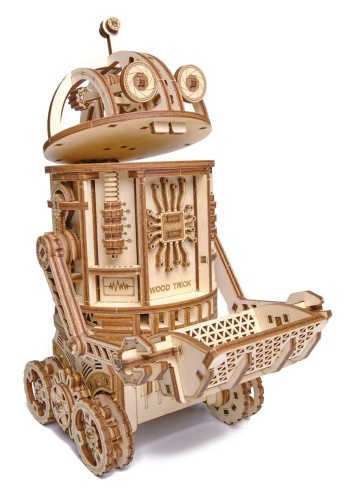 Механическая деревянная сборная модель Wood Trick Космический робот Уборщик фото 4
