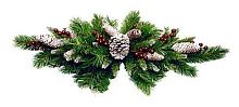 Настольная декоративная композиция ЗАСНЕЖЕННАЯ с ягодами и шишками, 75 см, National Tree Company