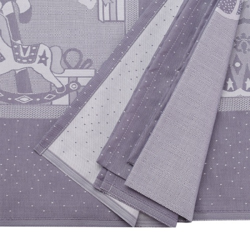 Скатерть из хлопка фиолетово-серого цвета с рисунком Щелкунчик, new year essential фото 6