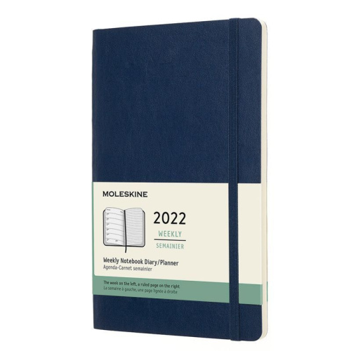 Еженедельник Moleskine Classic Soft Wknt Large, датир.12мес, 144 стр., синий