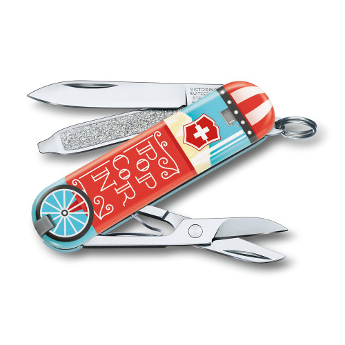 Нож-брелок Victorinox Classic LE 2019, 58 мм, 7 функций, "Let it Pop" фото 3