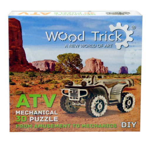 Механический 3D-пазл из дерева Wood Trick Квадроцикл ATV фото 9