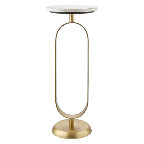 Столик приставной svein, D25,5 см, мрамор/золотой фото 2