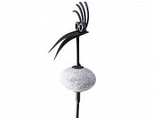 Штекер садовый "Птичка знайка - мыслитель", металлическая, серая, 100 см, Boltze