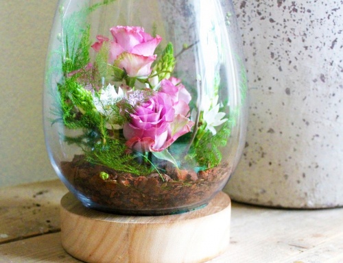 Стеклянная ваза - флорариум на деревянной подставке "Таула", 4 SEASONS фото 7