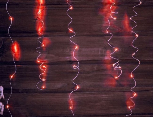 Световой занавес "Капельки мерцающий", 256 LED-огней мерцающих, 1.6х1.6 м, серебристая проволока, Торг-Хаус фото 6