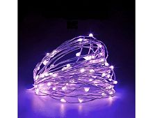 Электрогирлянда ВОЛШЕБНЫЕ КАПЕЛЬКИ, 100 ярких фиолетовых mini LED-ламп, 10+1.5 м, провод-серебристая проволока, SNOWHOUSE