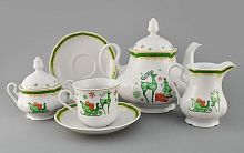 Сервиз Leander новогодний чайный сервиз, Чехия, зелёный-красный, коллекция Классический