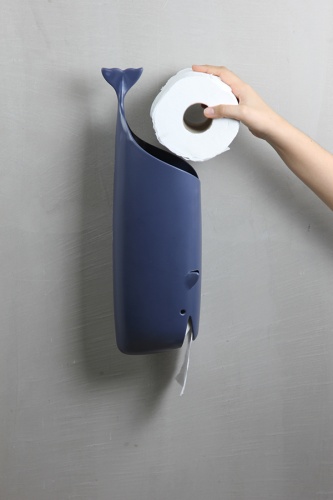 Держатель для пакетов и туалетной бумаги moby whale синий фото 2