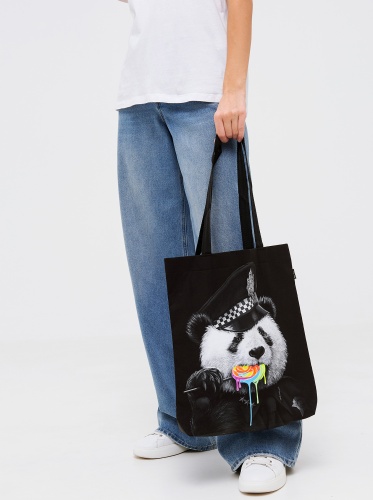 Cумка-шоппер"Панда в фуражке" фото 3