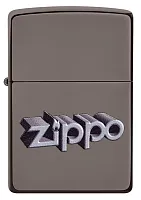 Зажигалка Zippo Zippo Design с покрытием Black Ice, латунь/сталь, чёрная, глянцевая, 38x13x57 мм