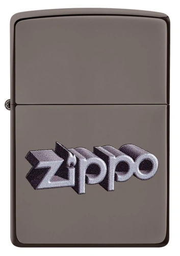 Зажигалка Zippo Zippo Design с покрытием Black Ice, латунь/сталь, чёрная, глянцевая, 38x13x57 мм