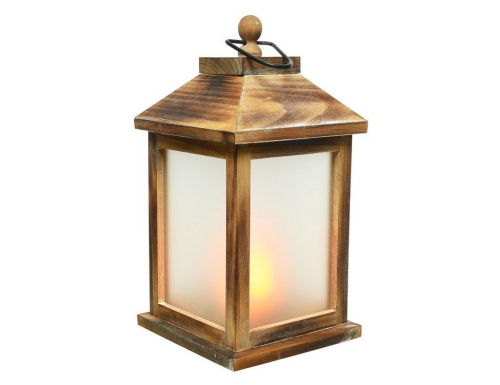 Фонарик "Клаас", имитация пламени, 21 тёплый белый LED-огонь, 16x16x32 см, таймер, батарейки, Kaemingk
