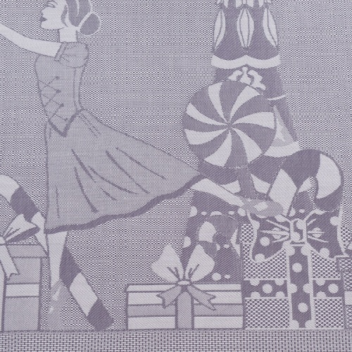 Скатерть из хлопка фиолетово-серого цвета с рисунком Щелкунчик, new year essential фото 5