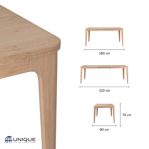 Стол обеденный раздвижной unique furniture, amalfi,160/210х90х74 см фото 10