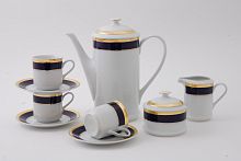 Кофейный сервиз Leander "Сабина" 15 предметов из Чехии 02160714-0767, синий и белый