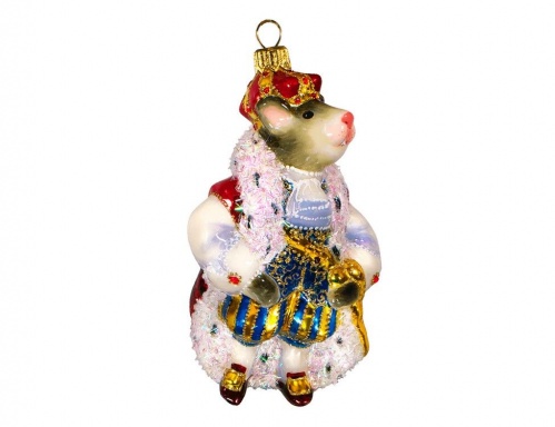 Коллекционная ёлочная игрушка "Мышиный король", коллекция, стекло, 14 см, Ариель
