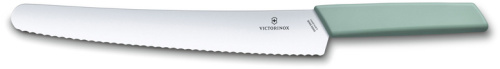 Нож Victorinox для хлеба и выпечки, лезвие 26 см волнистое, аквамариновый, в картонном блистере фото 3
