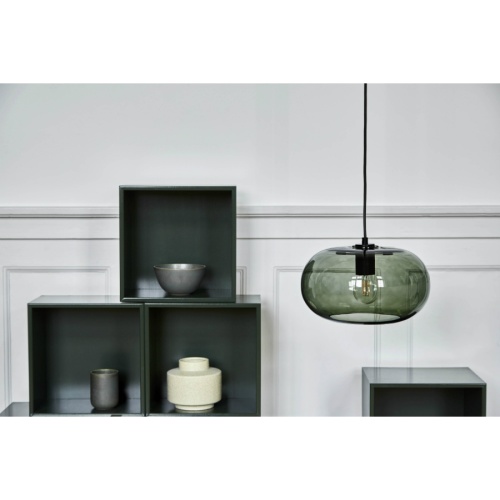 Лампа подвесная kobe, 17хD30 см, зеленое дымчатое стекло, черный цоколь фото 2