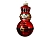 Ёлочная игрушка ЩЕЛКУНЧИК-НЕВАЛЯШКА, стеклянный, красный, 12 см, Kaemingk (Decoris)
