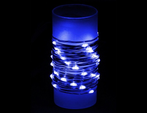 Электрогирлянда "Мерцающая нить" (роса), 120 ультра ярких синих mini- LED-ламп на серебряной проволоке, 12+1.5 м, контроллер, адаптер 220/12V, уличная, SNOWHOUSE фото 2