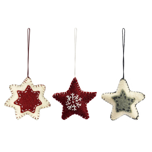 Набор елочных украшений из фетра christmas stars из коллекции new year essential, 3 шт.
