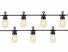 Электрогирлянда "Уютные лампочки-капли", 20 тёплых белых LED-ламп, 9.5+5 м, коннектор, черный провод, уличная, Kaemingk