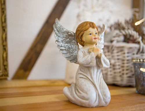 Фигурка "Ангелочек люсиль" со скрещенными ладошками, полистоун, 12 см, Boltze