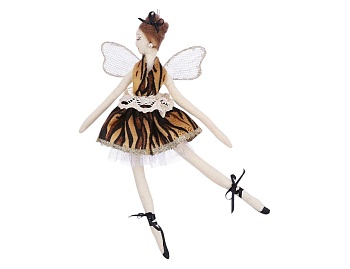 Кукла на ёлку ФЕЯ - БАЛЕРИНА БУФФА (Enl’air), полиэстер, коричневая, 30 см, Edelman